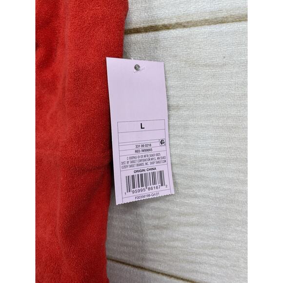 Wild Fable Shortall Womens L Red Terry Cloth Short Romper Halter Beach NWT! - Picture 2 of 11